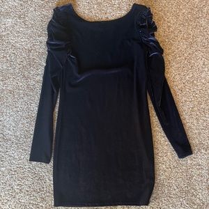 Blue mini long sleeve dress